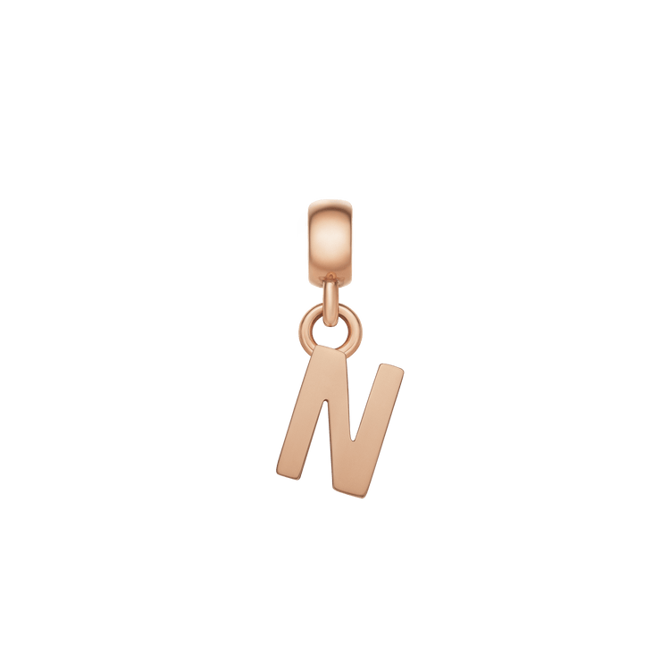 Letter Charm Rose Gold