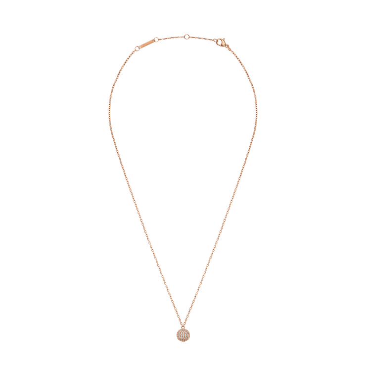 Pavé Crystal Pendant Necklace Rose Gold