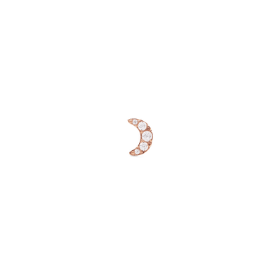 Crystal Moon Stud Rose Gold