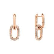 Crystal Link Earrings Rose Gold