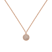 Pavé Crystal Pendant Necklace Rose Gold
