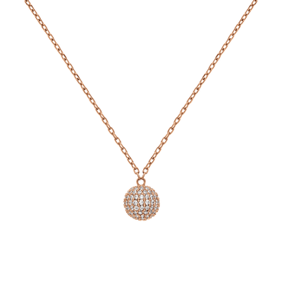 Pavé Crystal Pendant Necklace Rose Gold