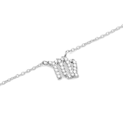 Crystal Zodiac Chain Necklace Silver