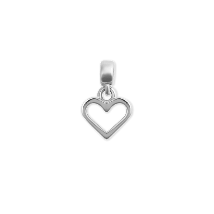 Heart Contour Charm S925 Sterling Silver
