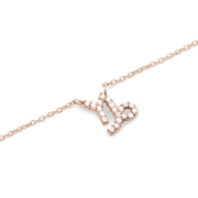 Crystal Zodiac Chain Necklace Rose Gold