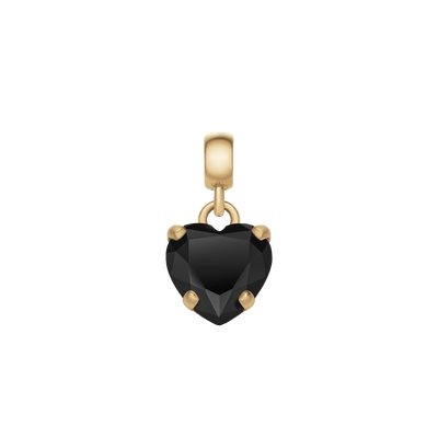 Heart Black Crystal Charm G