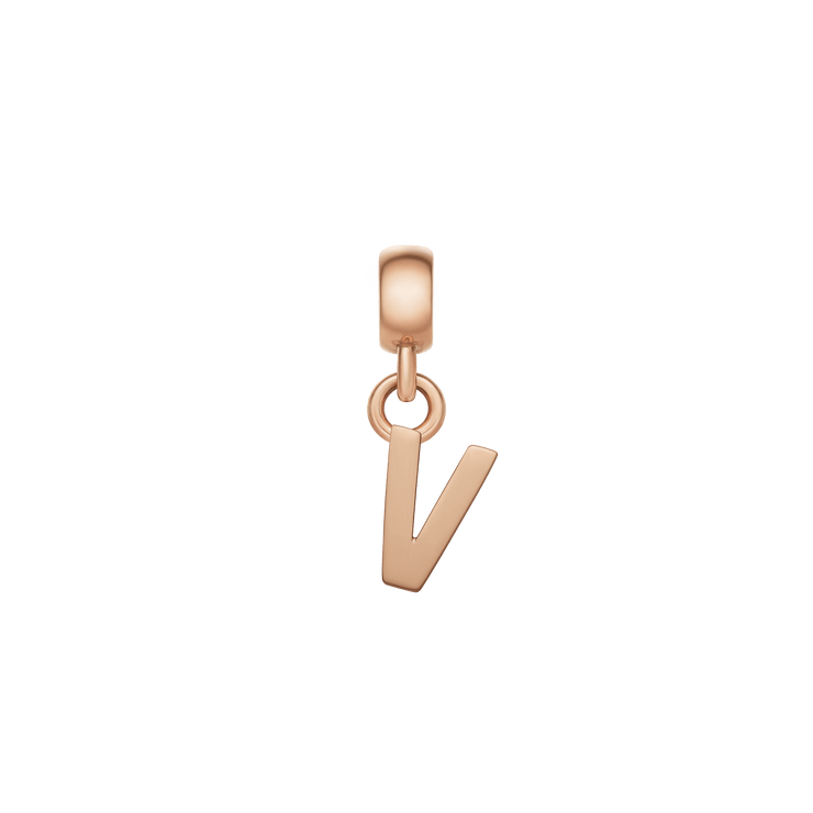 Letter Charm Rose Gold