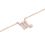 Crystal Zodiac Chain Necklace Rose Gold
