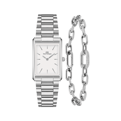 Bound 3 Link & Crystal Link Bracelet Silver