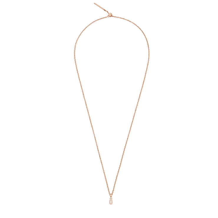 Crystal Number Charm Rose Gold