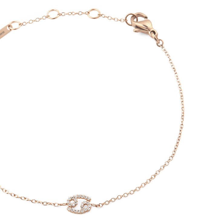 Crystal Zodiac Chain Bracelet Rose Gold