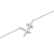 Crystal Zodiac Chain Necklace Silver
