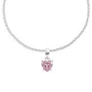 Heart Pink Crystal Charm S925 Sterling Silver