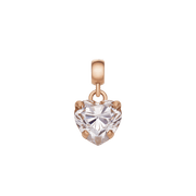 Heart White Crystal Charm RG