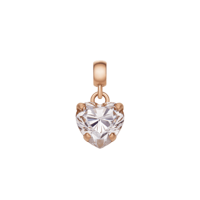 Heart White Crystal Charm RG