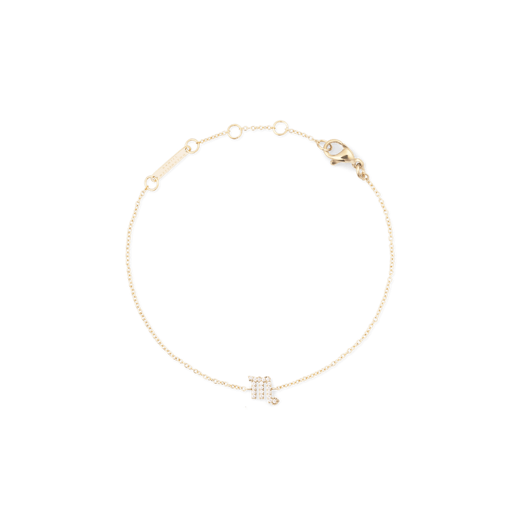 Crystal Zodiac Chain Bracelet Gold