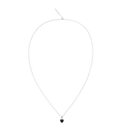 Heart Black Crystal Charm S925 Sterling Silver