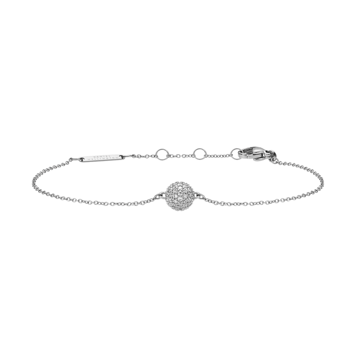 Pavé Crystal Pendant Bracelet Silver
