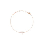 Crystal Zodiac Chain Bracelet Rose Gold