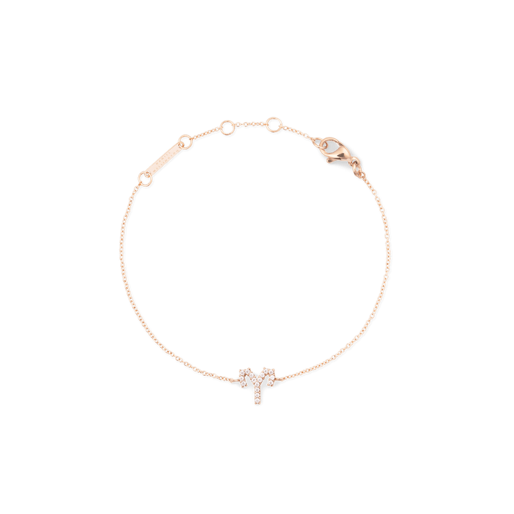 Crystal Zodiac Chain Bracelet Rose Gold