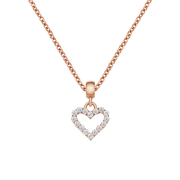 Heart Contour White Crystal Charm Rose Gold