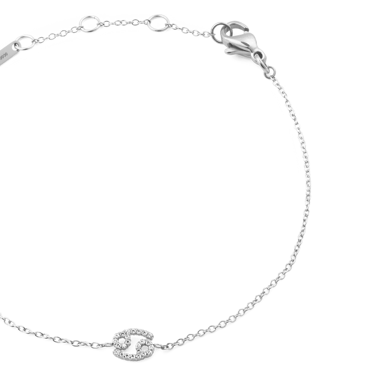 Crystal Zodiac Chain Bracelet Silver