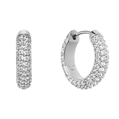 Pavé Crystal Earrings Silver