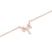 Crystal Zodiac Chain Necklace Rose Gold