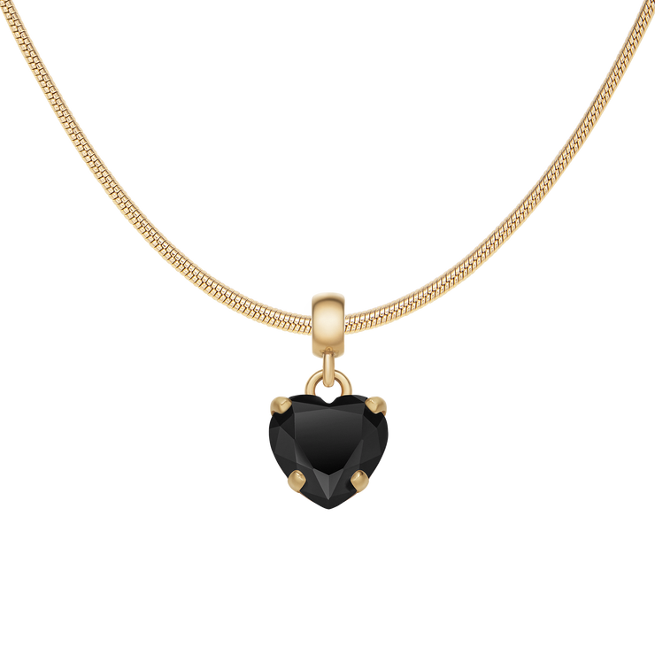 Heart Black Crystal Charm G