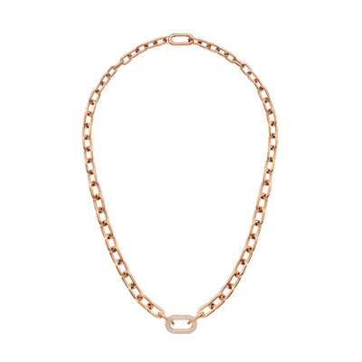 Crystal Link Necklace Rose Gold