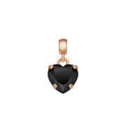 Heart Black Crystal Charm RG