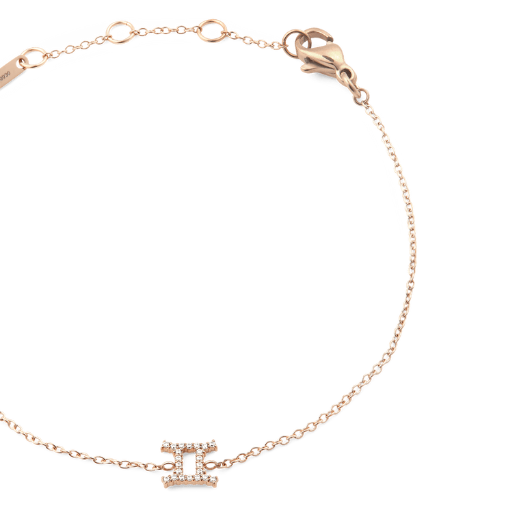 Crystal Zodiac Chain Bracelet Rose Gold