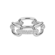 Crystal Link Ring Silver