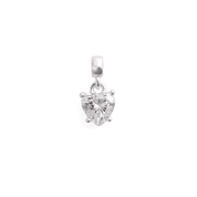 Heart White Crystal Charm S925 Sterling Silver