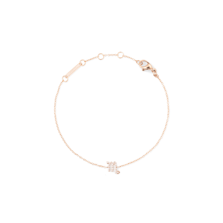 Crystal Zodiac Chain Bracelet Rose Gold